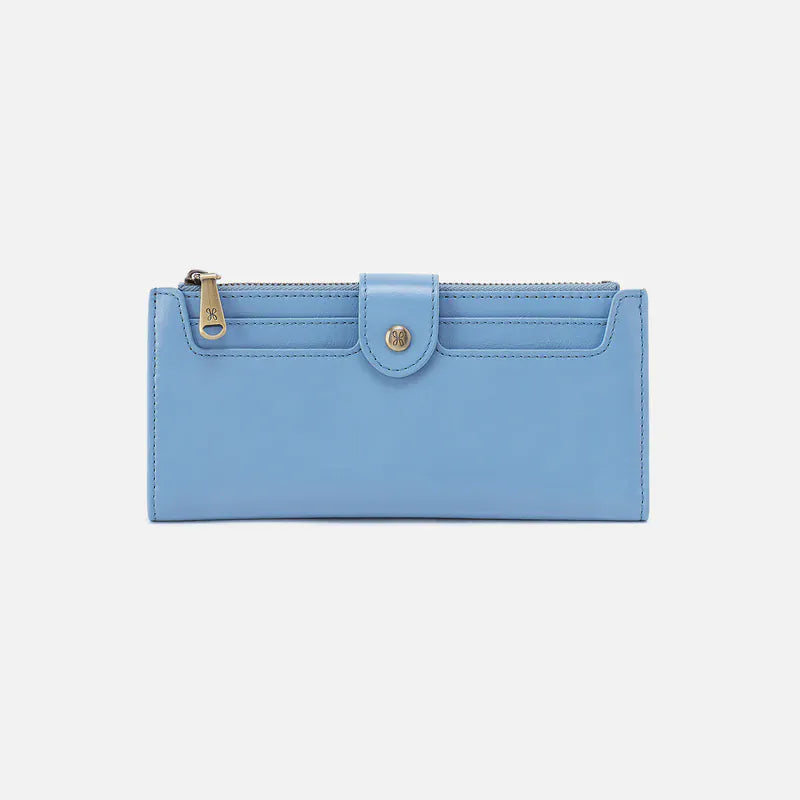 Hobo Dunn Continental Wallet in Polished Leather Faded Denim - Little Miss Muffin Children & Home