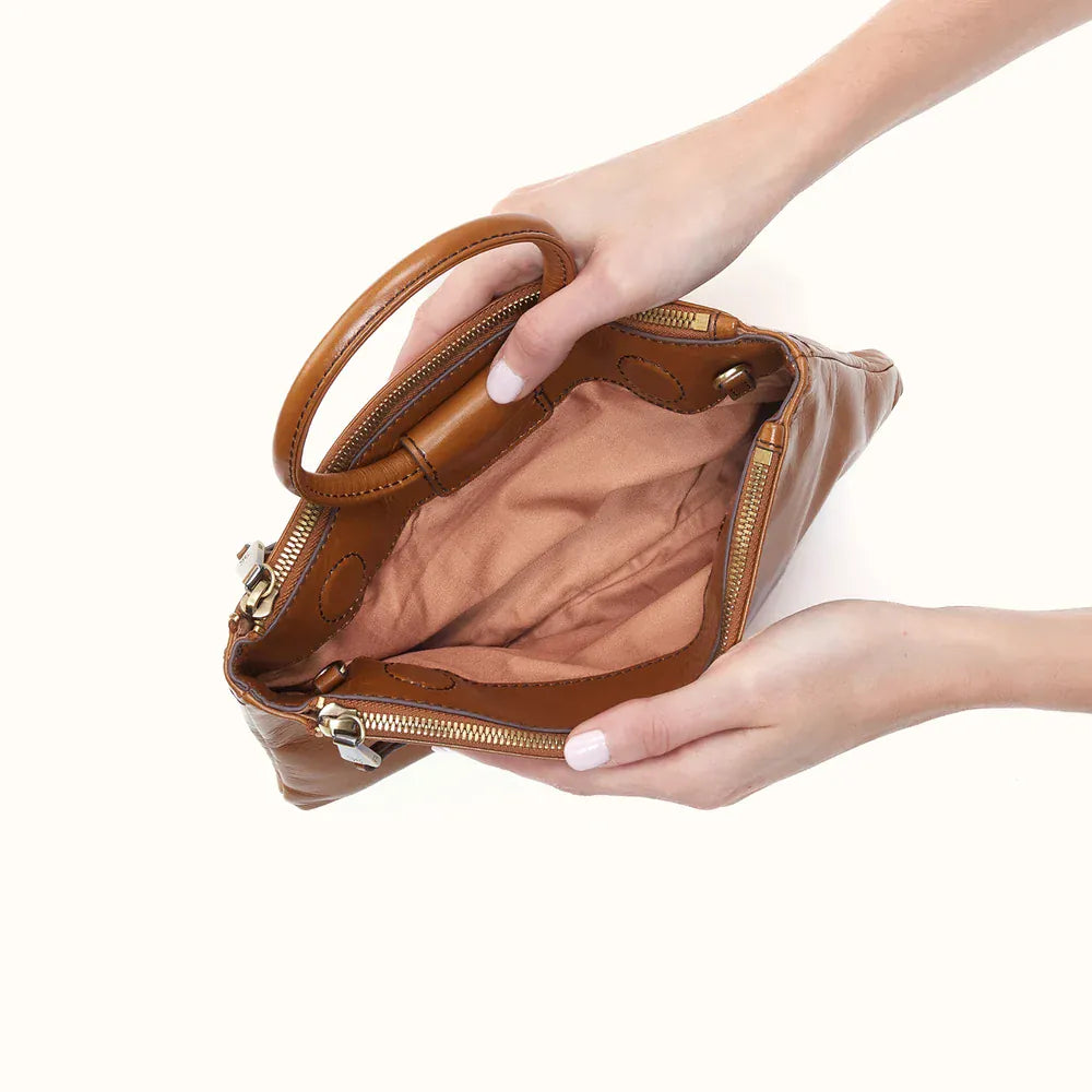 Hobo Sable Crossbody in Polished Leather - Truffle - Little Miss Muffin Children & Home