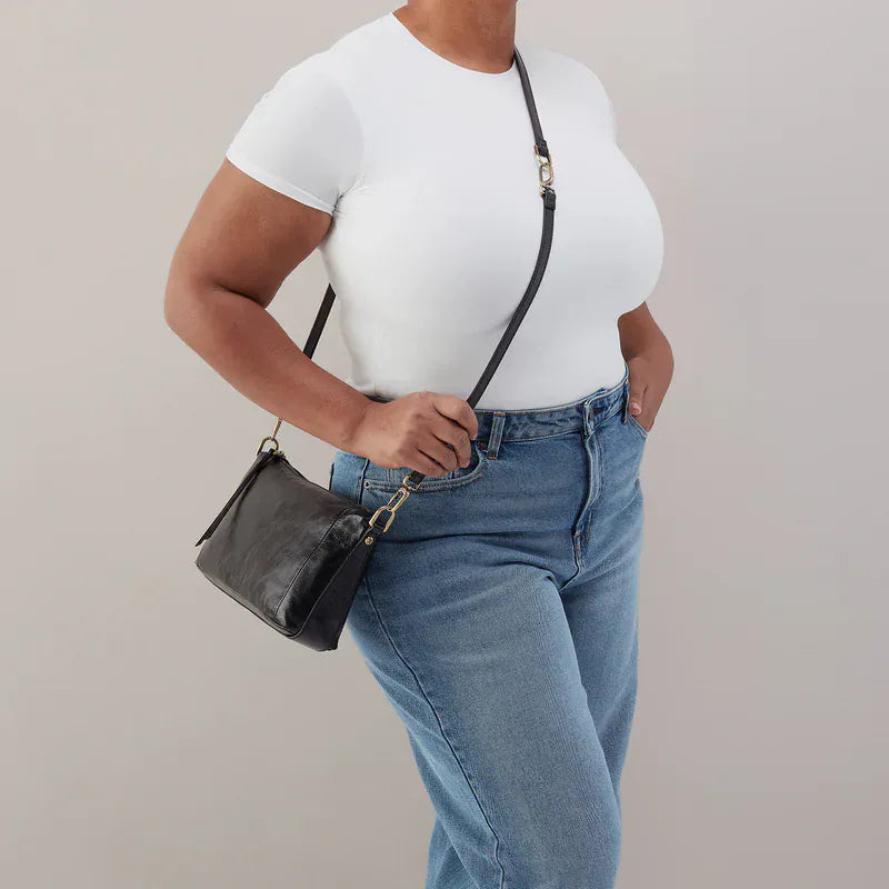 Hobo Darcy Carry-All Crossbody In Polished Leather | Black - Little Miss Muffin Children & Home