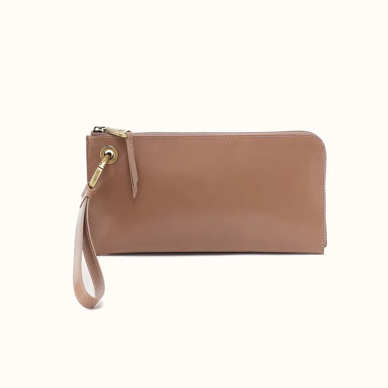 Hobo Hobo Jett Wristlet in Polished Leather - Woodsmoke - Little Miss Muffin Children & Home