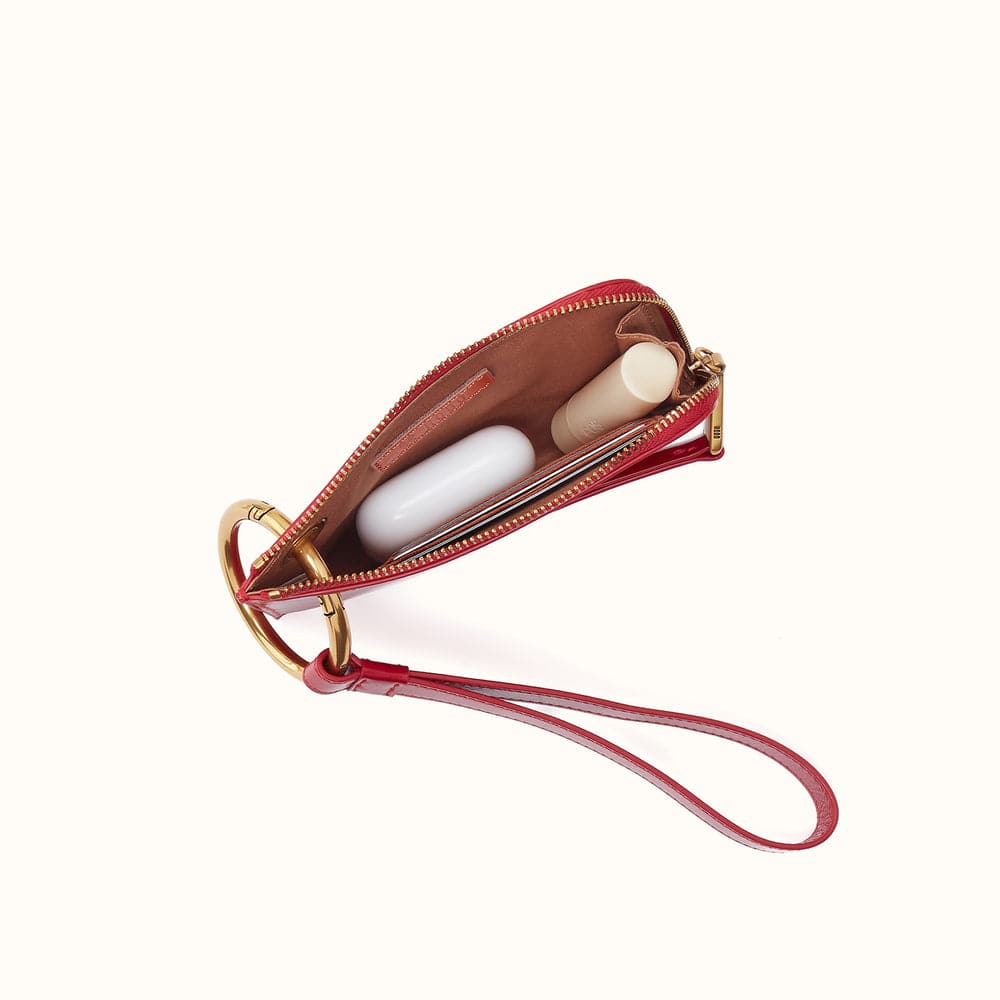 Hobo Jett Credit Card Wristlet Polished Leather - True Red - Little Miss Muffin Children & Home