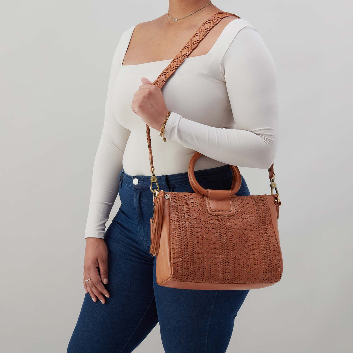 Hobo Sheila Medium Satchel in  Washed Leather - Harvest Wheat - Little Miss Muffin Children & Home