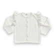 Lulu Bebe Fran Ivory Long Sleeve Ruffle Shoulder Wool Cardigan - Little Miss Muffin Children & Home