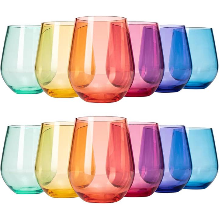 Six color options for the unbreakable European style acrylic wine glass
