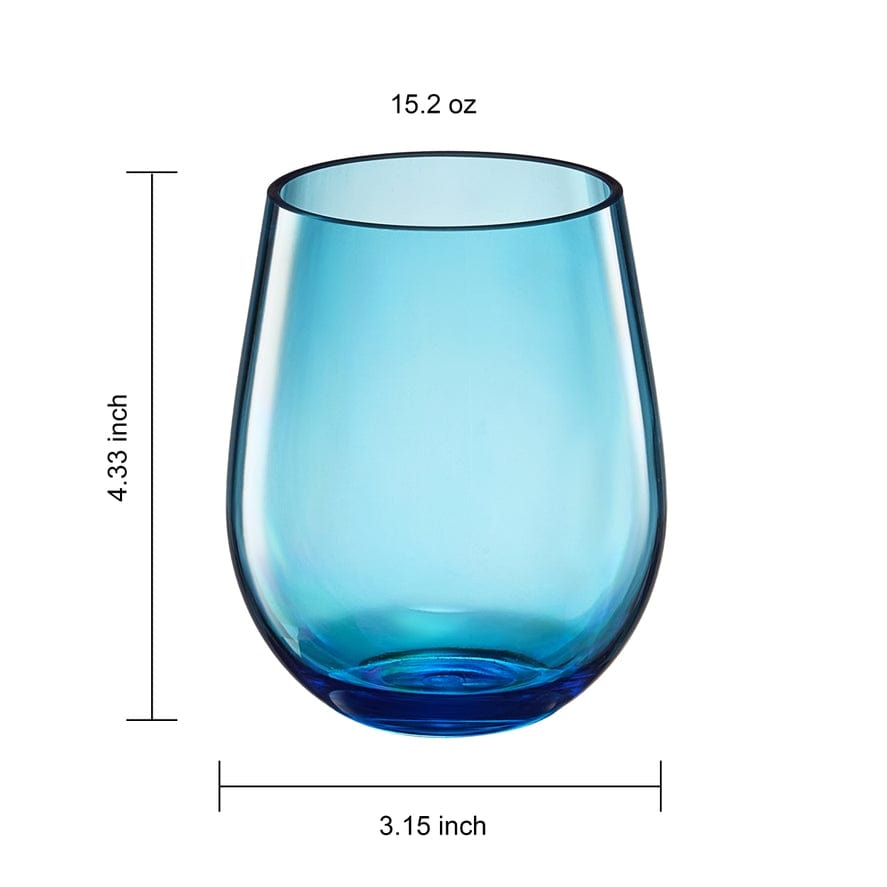 Crystal-look unbreakable acrylic wine glass, detail view
