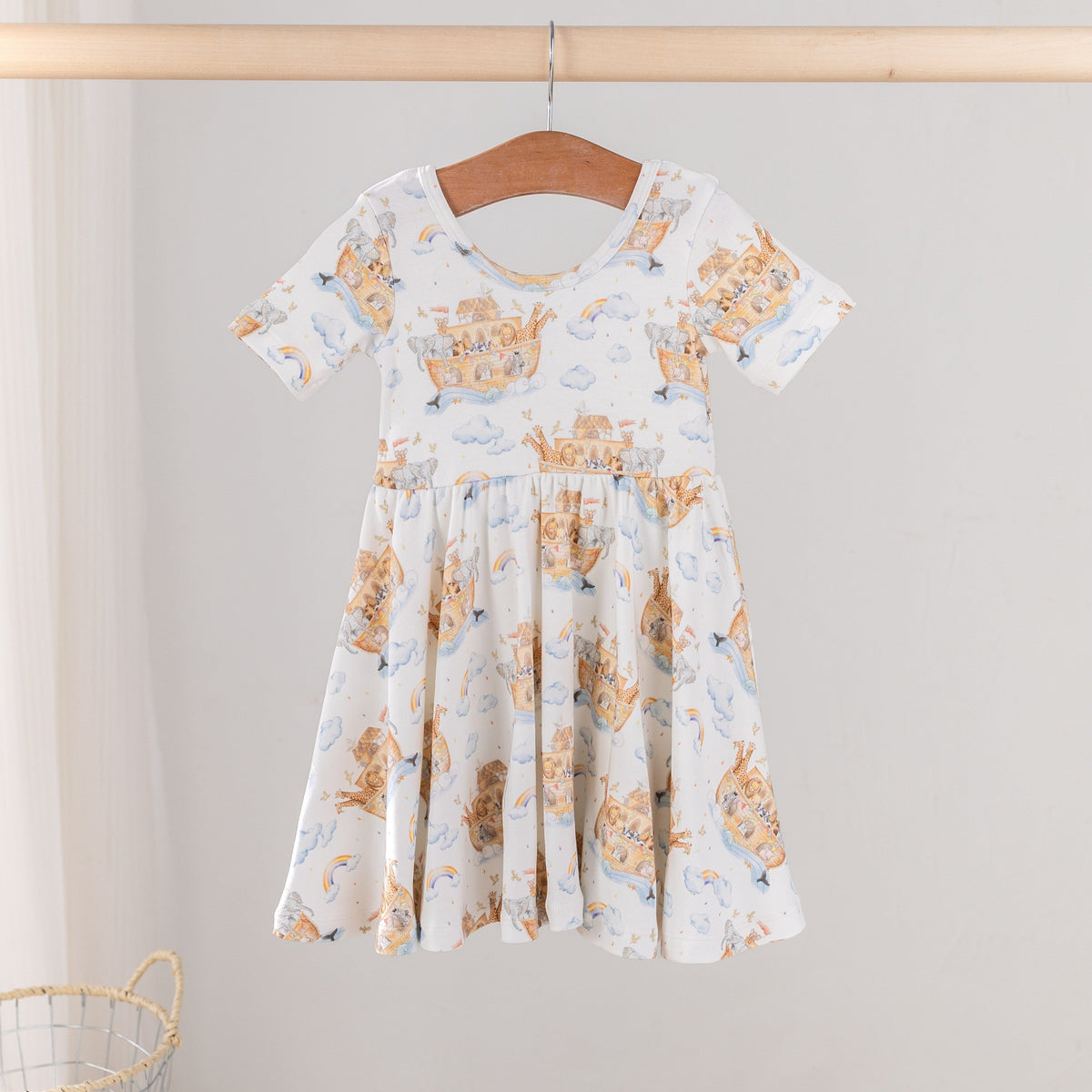Nola Tawk All Aboard Noah's Ark Organic Cotton Twirl Dress - Little Miss Muffin Children & Home