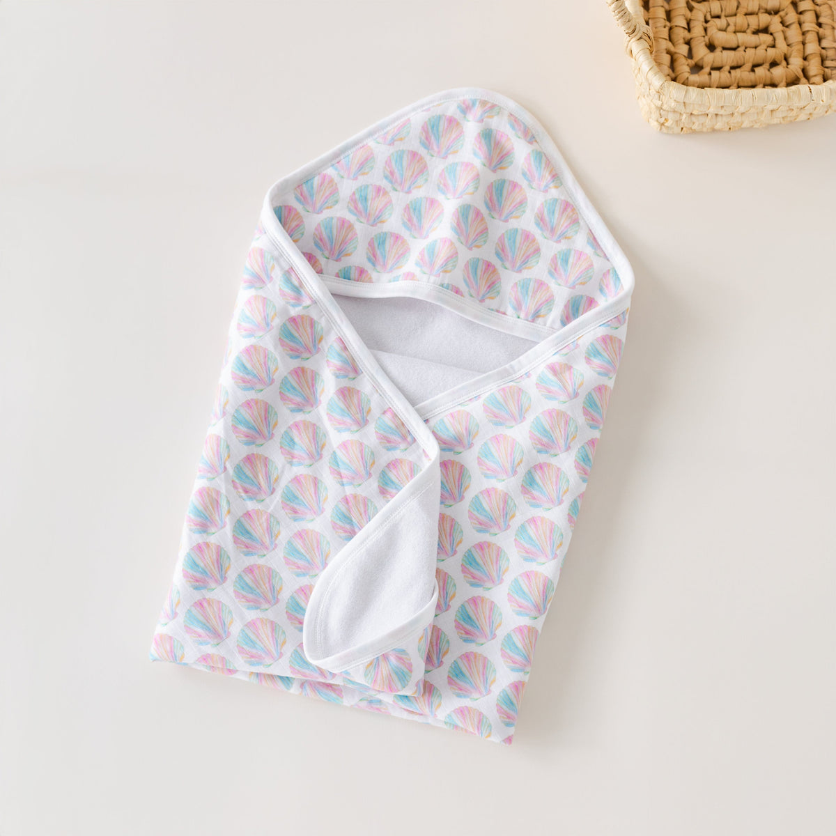 Nola Tawk Shell Yeah! Muslin Hooded Baby Towel - Little Miss Muffin Children & Home