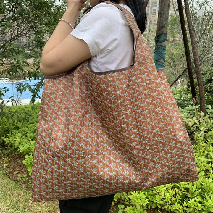 geometric print large handbag