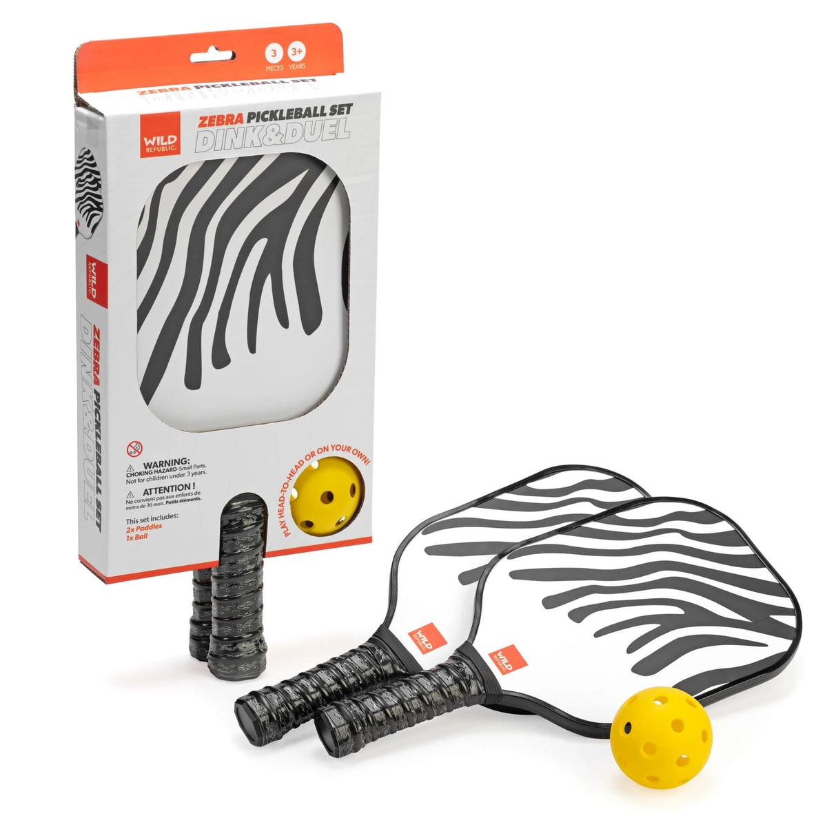 Wild Republic Zebra Pickleball Set