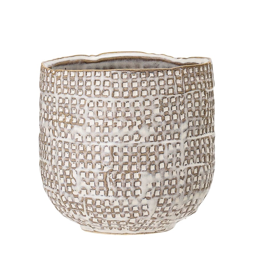 Bloomingville Bloomingville Embossed Stoneware Planter - Little Miss Muffin Children & Home
