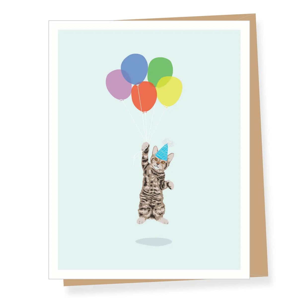Apartment 2 Cards Cat Floating with Balloons Birthday Card - Little Miss Muffin Children & Home