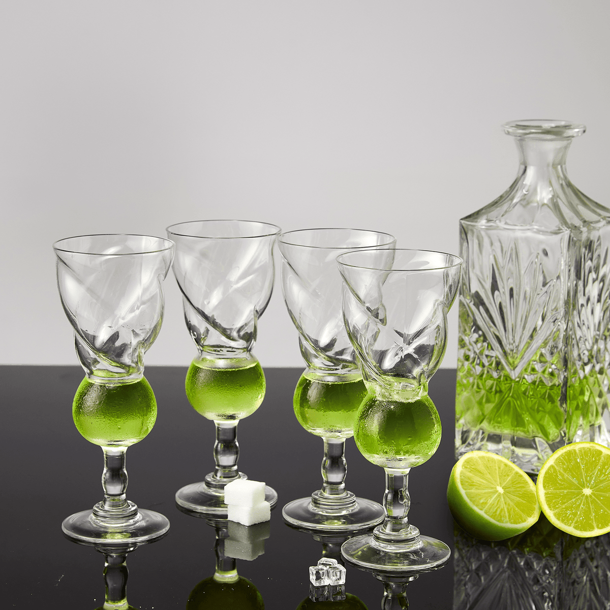 Tulip-shaped absinthe glasses, 7.6 oz, set of 4