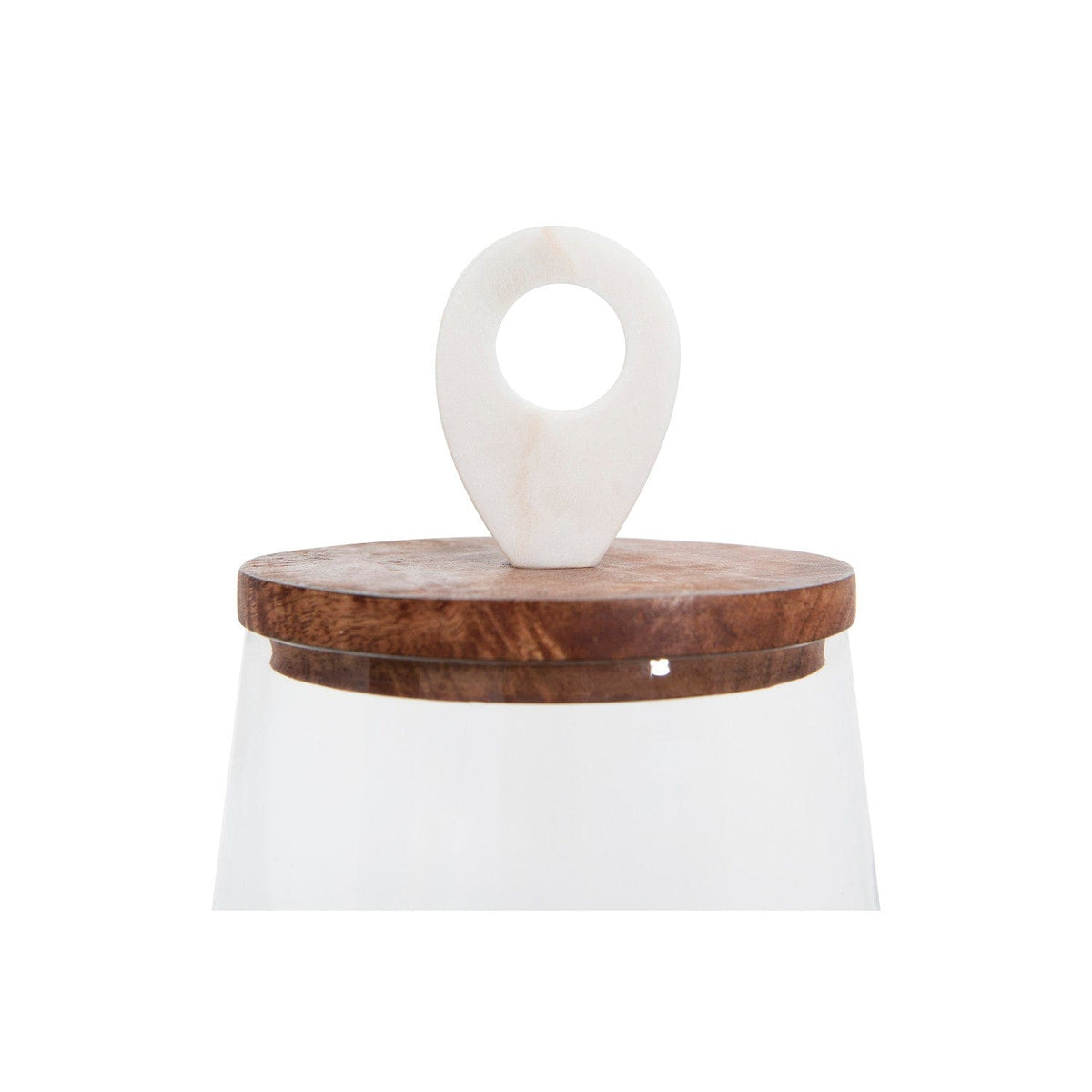 Bloomingville Glass Jar with Mango Wood and Marble Lid - Little Miss Muffin Children & Home