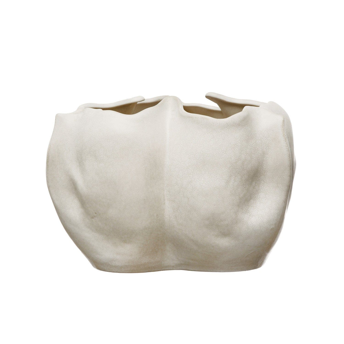 Bloomingville Matte Cream Color Stoneware Organic Shaped Planter - Little Miss Muffin Children & Home