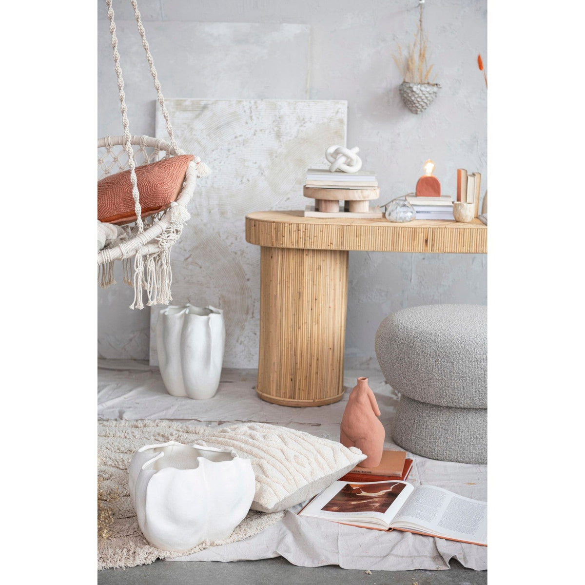 Bloomingville Matte Cream Color Stoneware Organic Shaped Planter - Little Miss Muffin Children & Home
