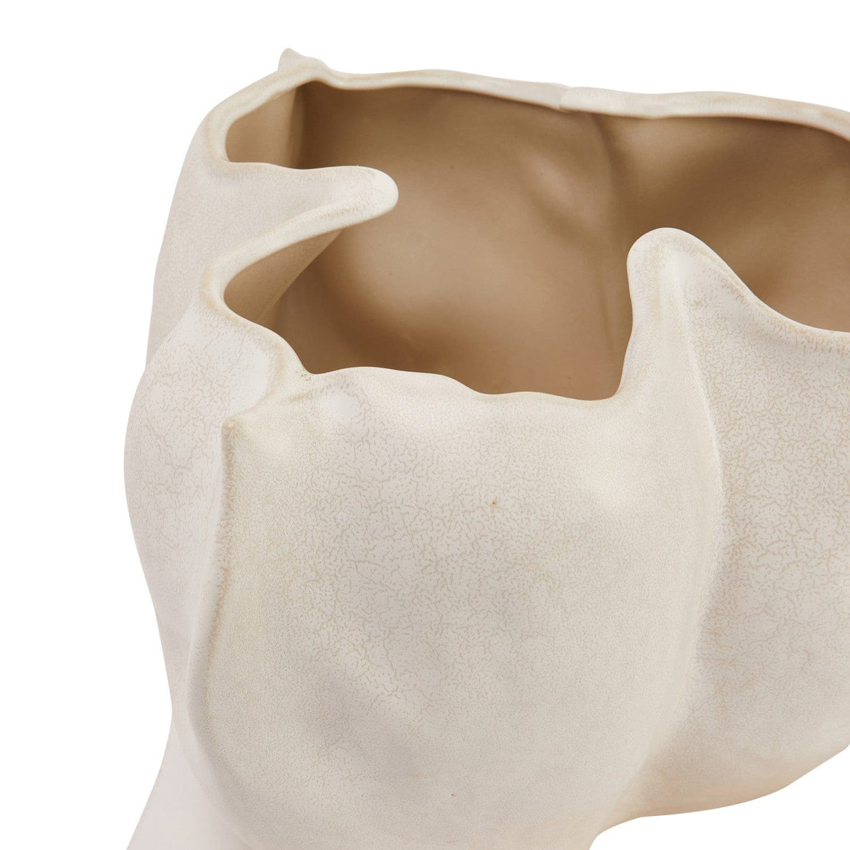 Bloomingville Matte Cream Color Stoneware Organic Shaped Planter - Little Miss Muffin Children & Home
