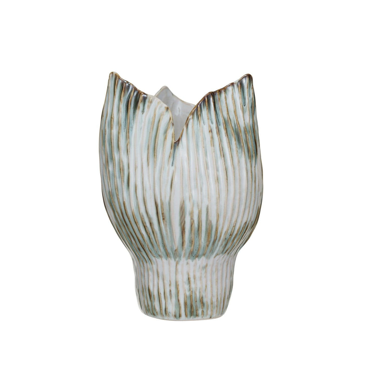 Bloomingville Stoneware Pleated Sculptural Vase (Each One Will Vary) - Little Miss Muffin Children & Home