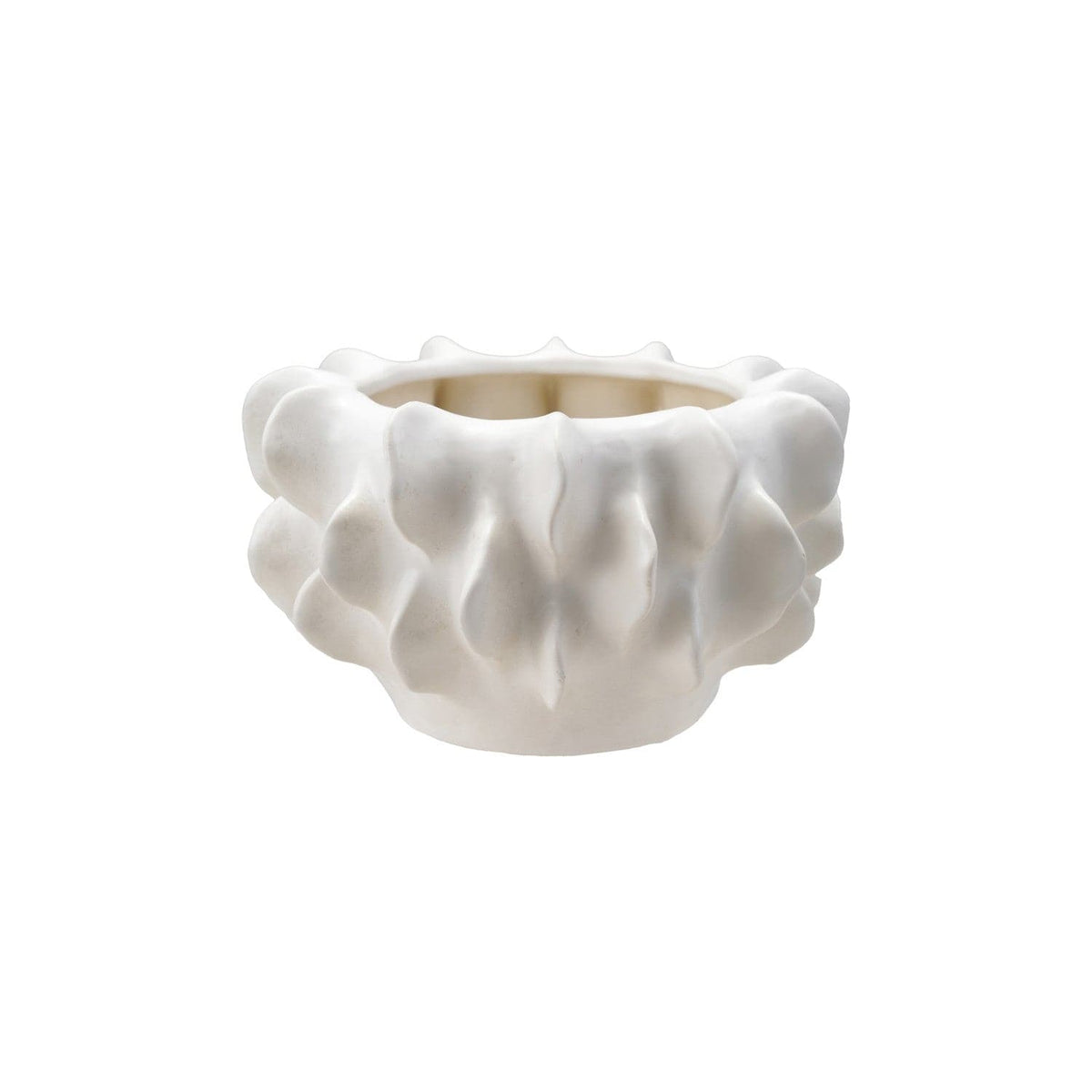 Bloomingville Matte White Stoneware Sculptural Planter (Holds 7" Pot) - Little Miss Muffin Children & Home