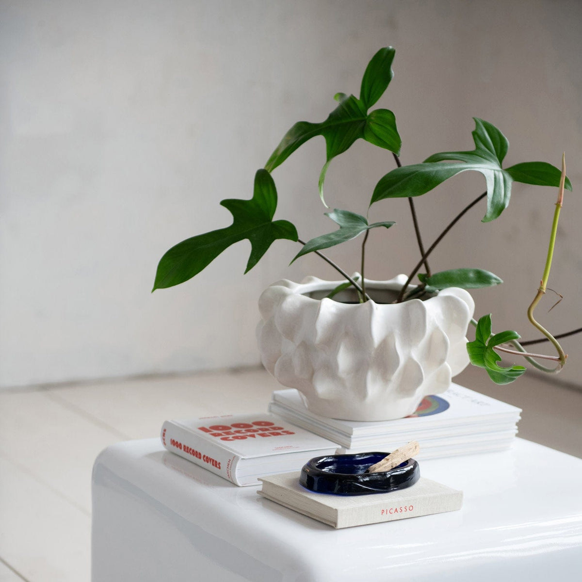 Bloomingville Matte White Stoneware Sculptural Planter (Holds 7" Pot) - Little Miss Muffin Children & Home