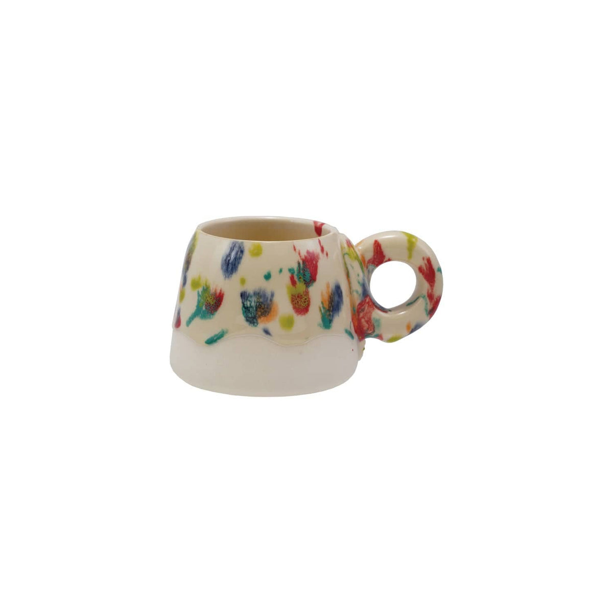 Bloomingville 16oz Handmade Stoneware Mug with Rolled Speckled Finish & Unglazed (Each One Will Vary) - Little Miss Muffin Children & Home