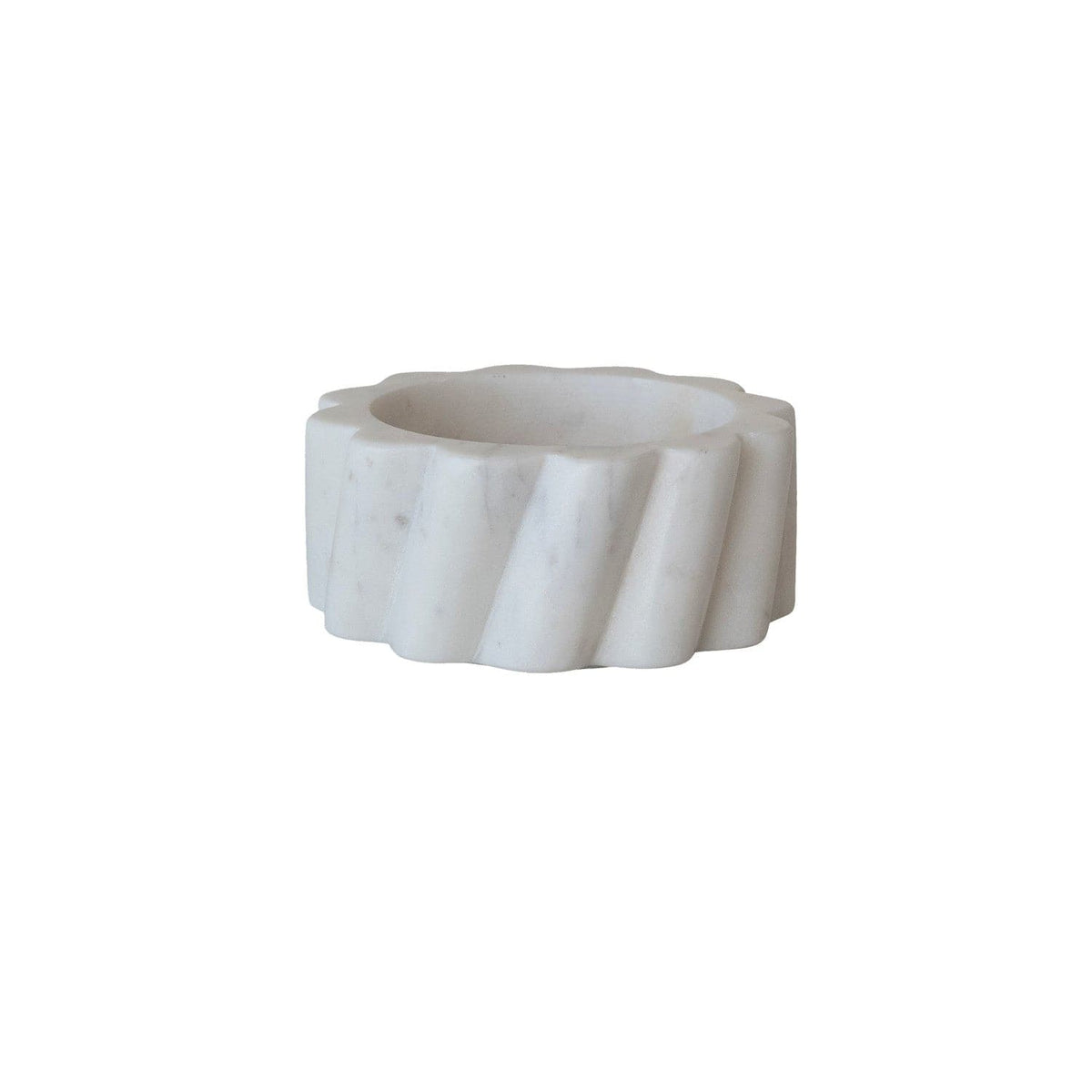 Bloomingville White Marble Twisted Carved Scalloped Bottle Holder - Little Miss Muffin Children & Home