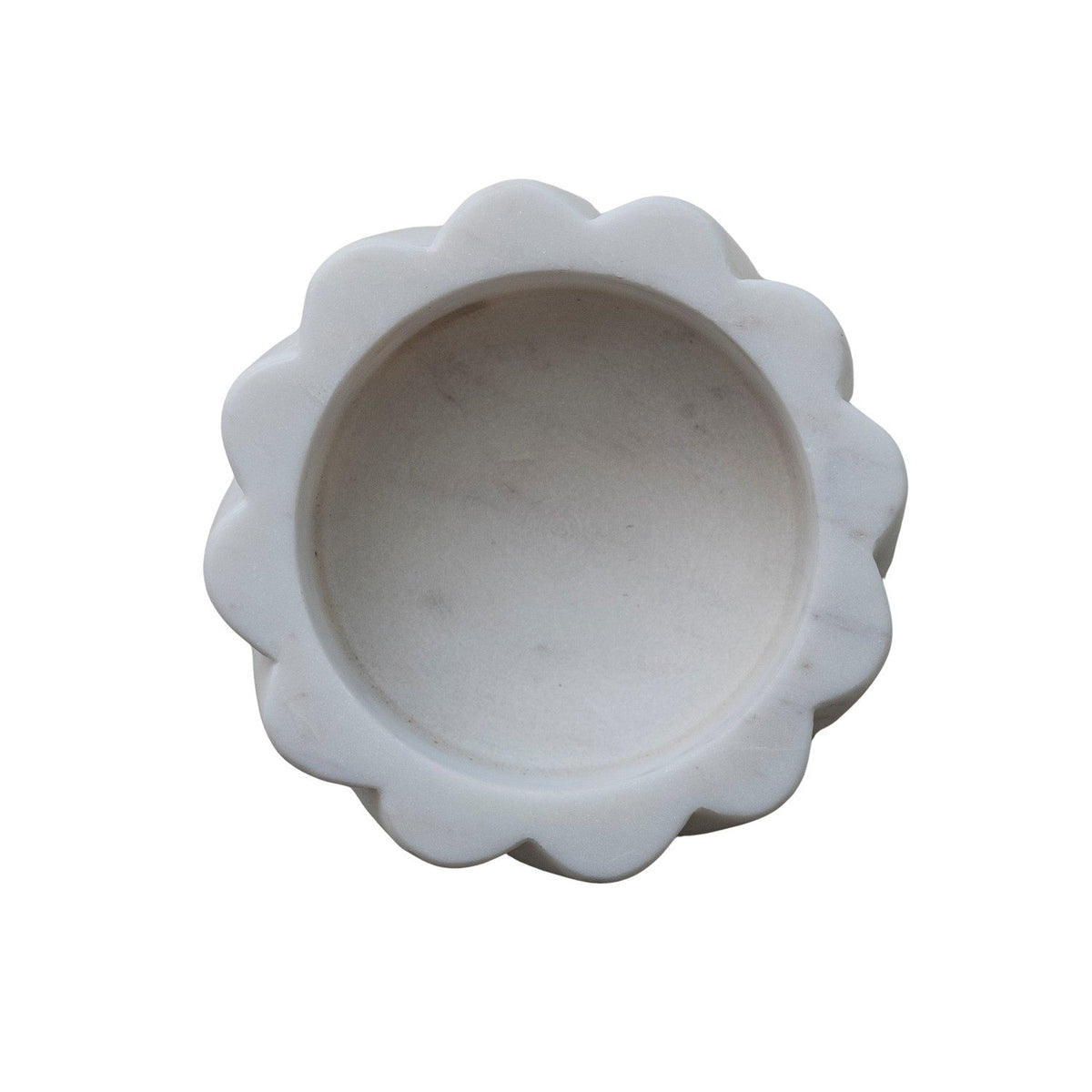 Bloomingville White Marble Twisted Carved Scalloped Bottle Holder - Little Miss Muffin Children & Home
