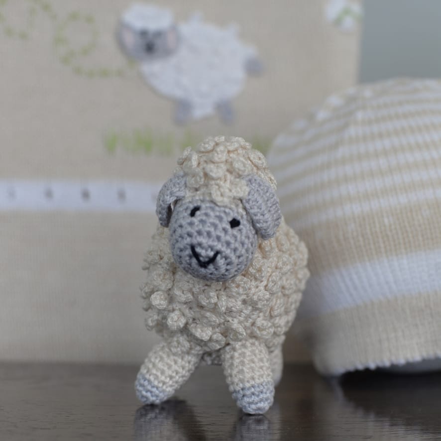 Melange White Little Crochet Lamb - Little Miss Muffin Children & Home