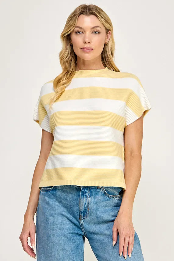 Ellison Butter Striped Soft Ribbed Knit Sweater - Little Miss Muffin Children & Home