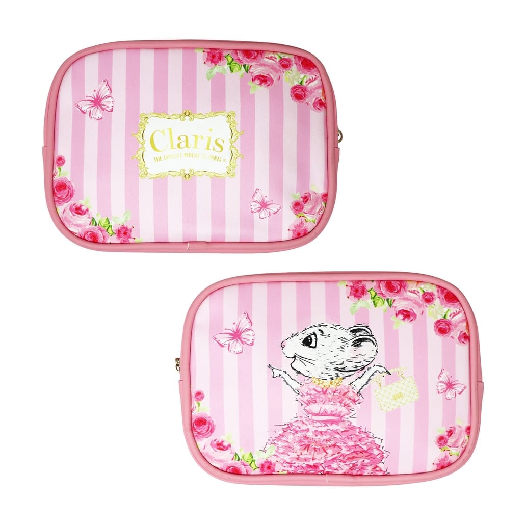 Pink Poppy Pink Poppy Claris the Chicest Mouse in Paris Cosmetic Pouch - Little Miss Muffin Children & Home