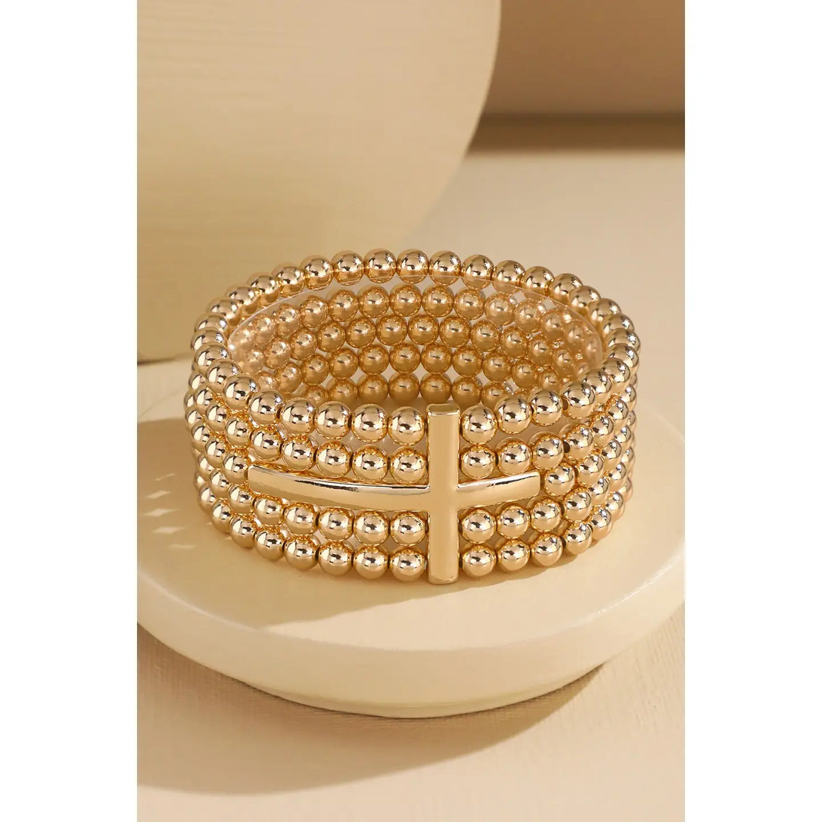 Urbanista 5-Layer Beaded Cross Stretch Bracelet - Little Miss Muffin Children & Home