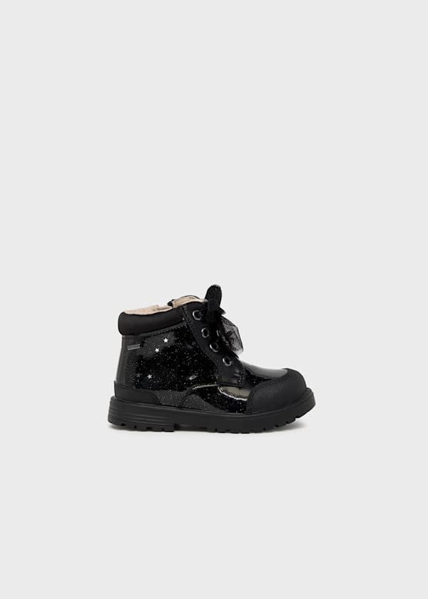 kids sparkle black boots