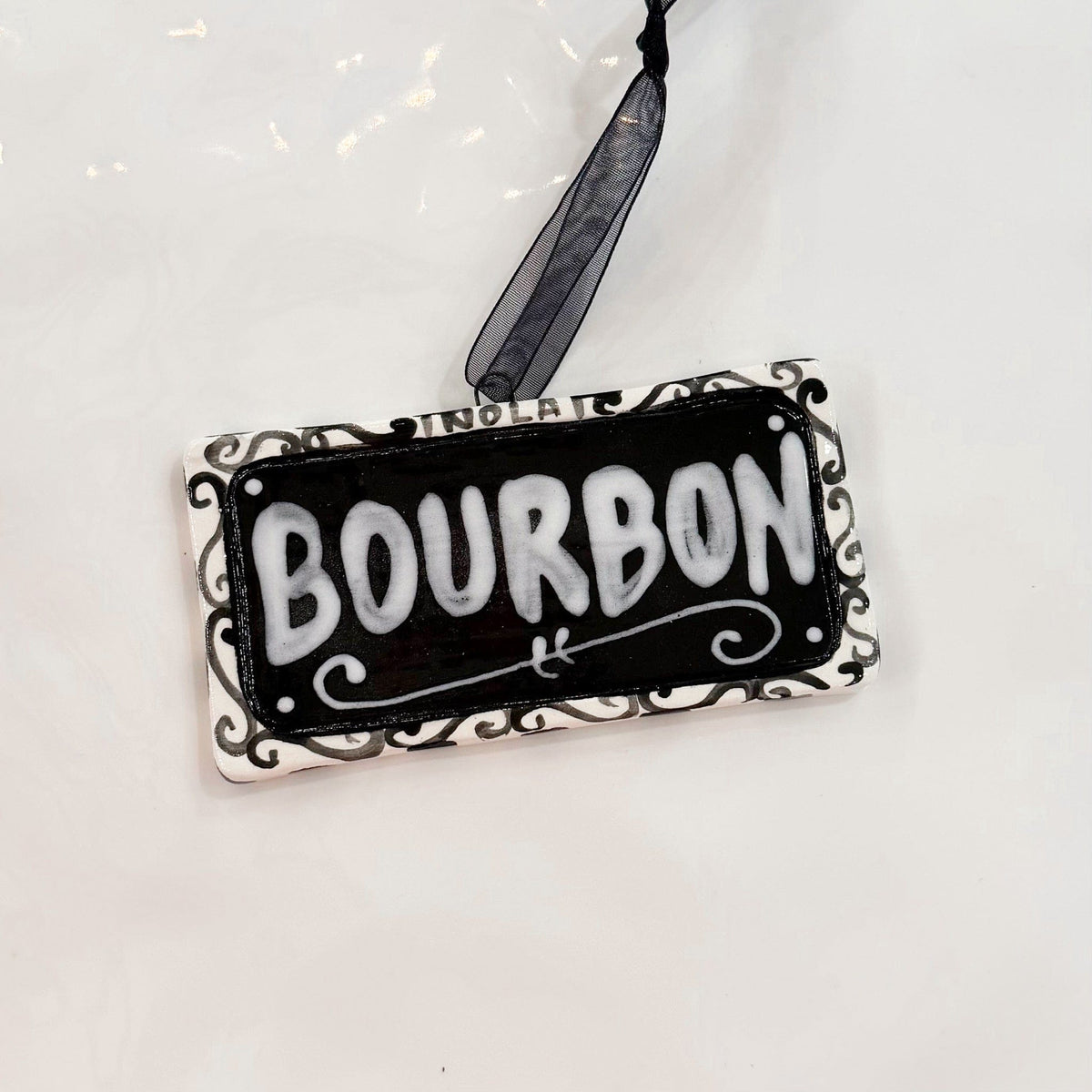 hand painted bourbon ornament