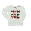 girls red holiday bow tee shirt
