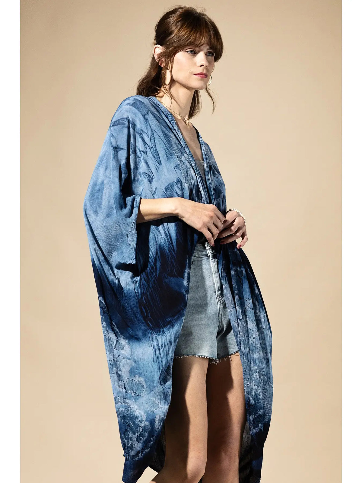 Urbanista Dark Iris Indigo Tie-Dye Kimono - Little Miss Muffin Children & Home