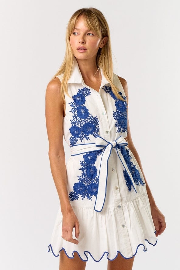 Lalavon Embroidered Sleeveless Button Down Dress - Little Miss Muffin Children & Home