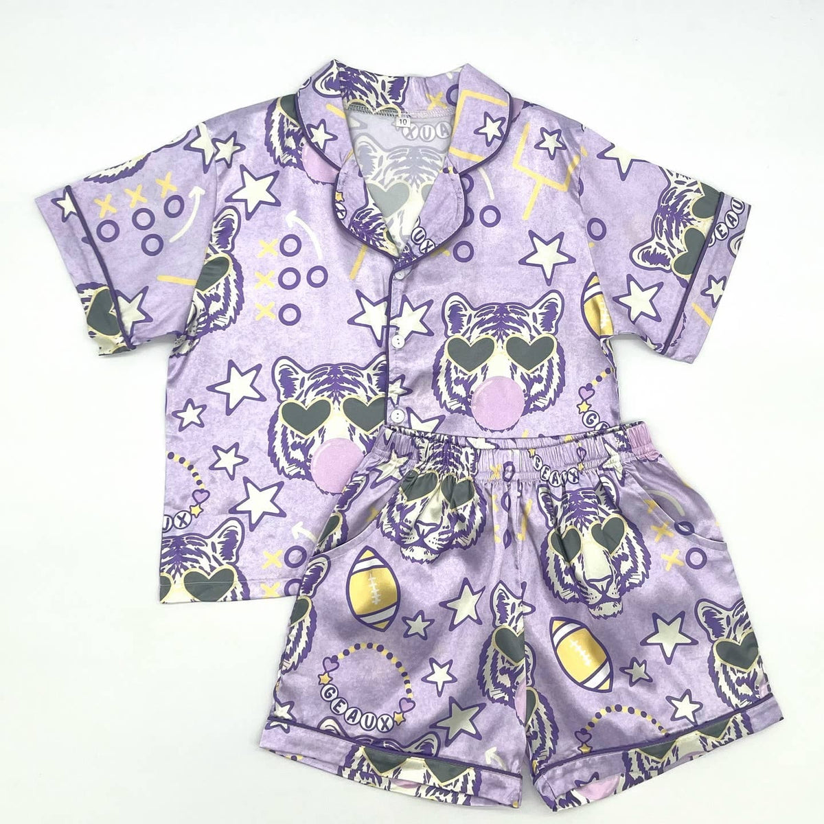 Blended Spirit Womens Sunny Tiger Silky Pajama Set - Little Miss Muffin Children & Home