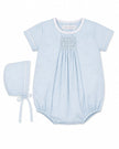 Carriage Boutique Boy Smocked Blue Gingham Creeper Romper with Matching Hat - Little Miss Muffin Children & Home