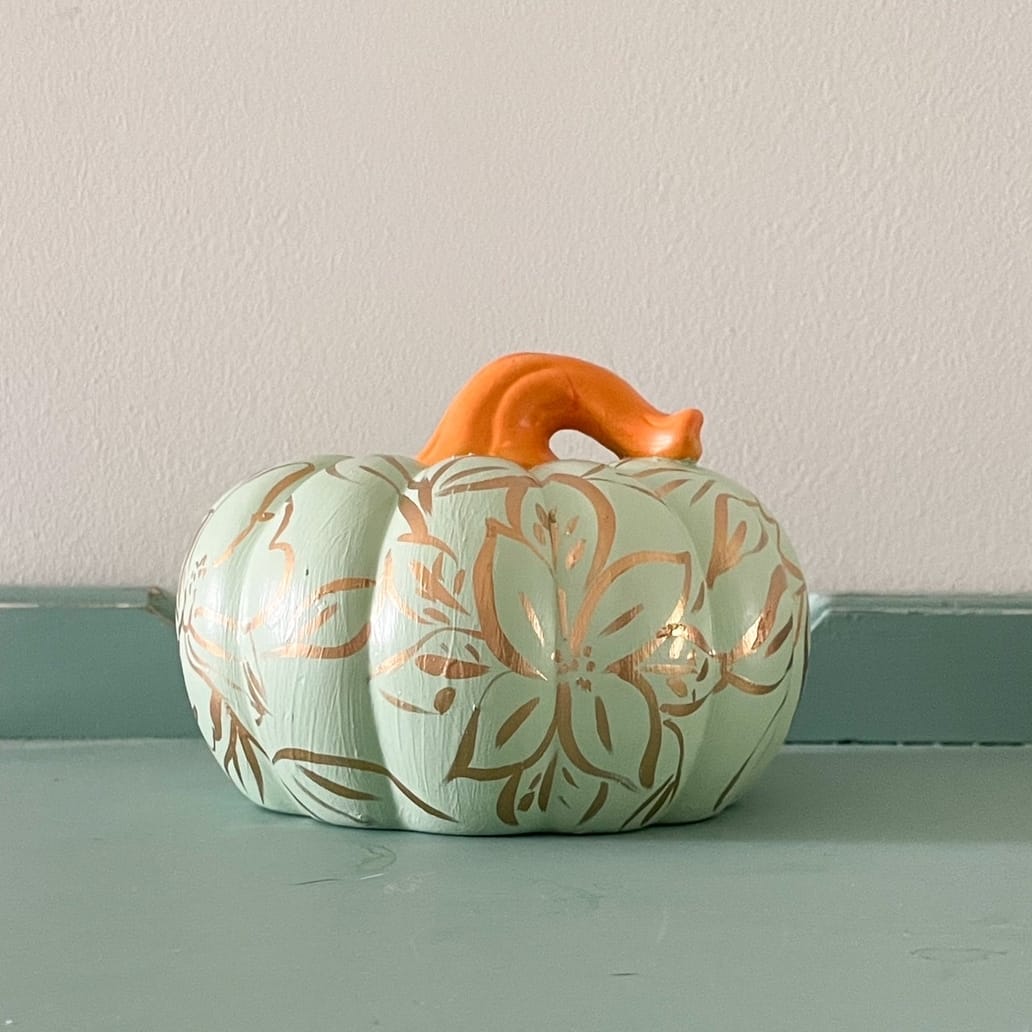 Jessica Reynolds Art Mint & Gold Small Pumpkin - Little Miss Muffin Children & Home