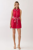 TCEC Scallop Trim Sleeveless Mini Shirt Dress with Sash Belt - Little Miss Muffin Children & Home