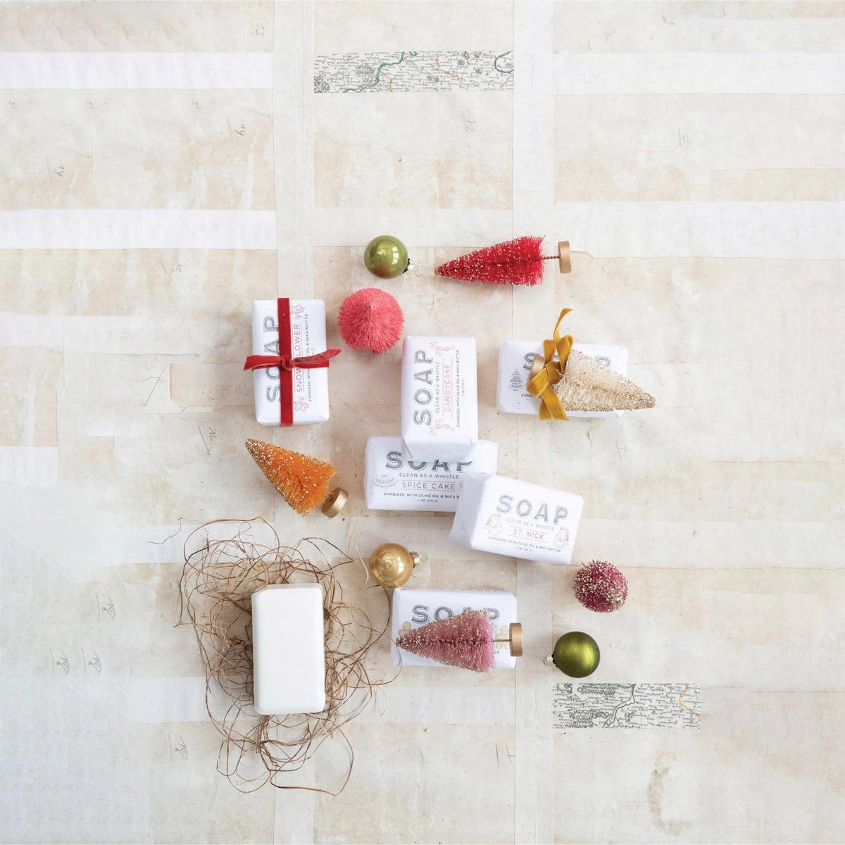 Creative Co-Op Creative Co-op Holiday Scented Olive Oil & Shea Butter Milled Bar Soaps - Little Miss Muffin Children & Home