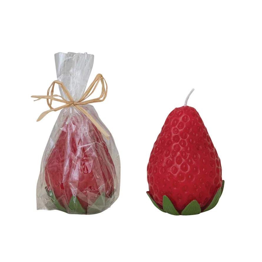 Creative Co-op Unscented Strawberry Shaped Candle - Little Miss Muffin Children & Home