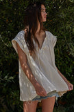 By Together Natural Woven Cotton Polyester V-Neck Tie Strap Top - Little Miss Muffin Children & Home