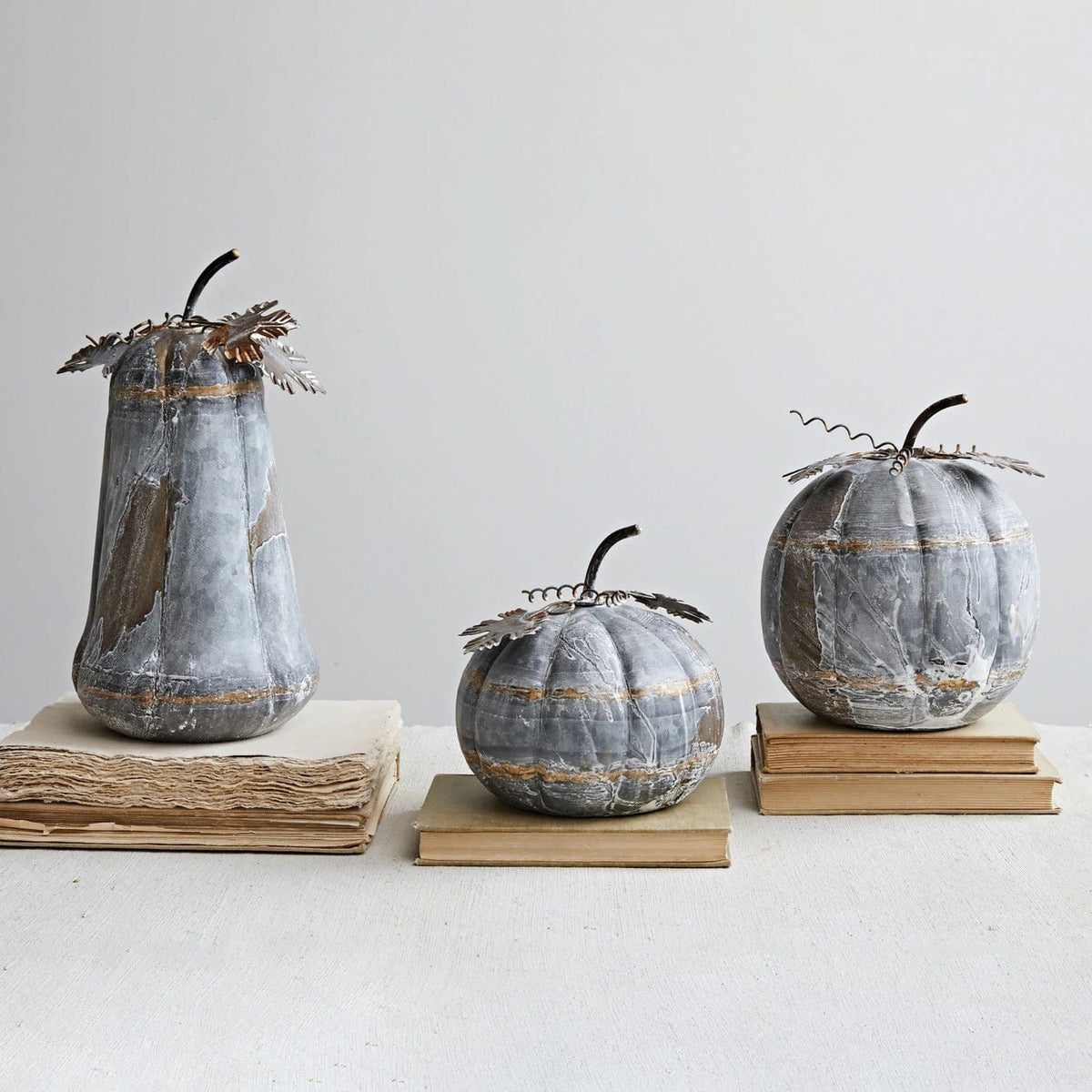 Creative Co-Op Creative Co-op Galvanized Metal Tall Pumpkin, Distressed Zinc Finish - Little Miss Muffin Children & Home