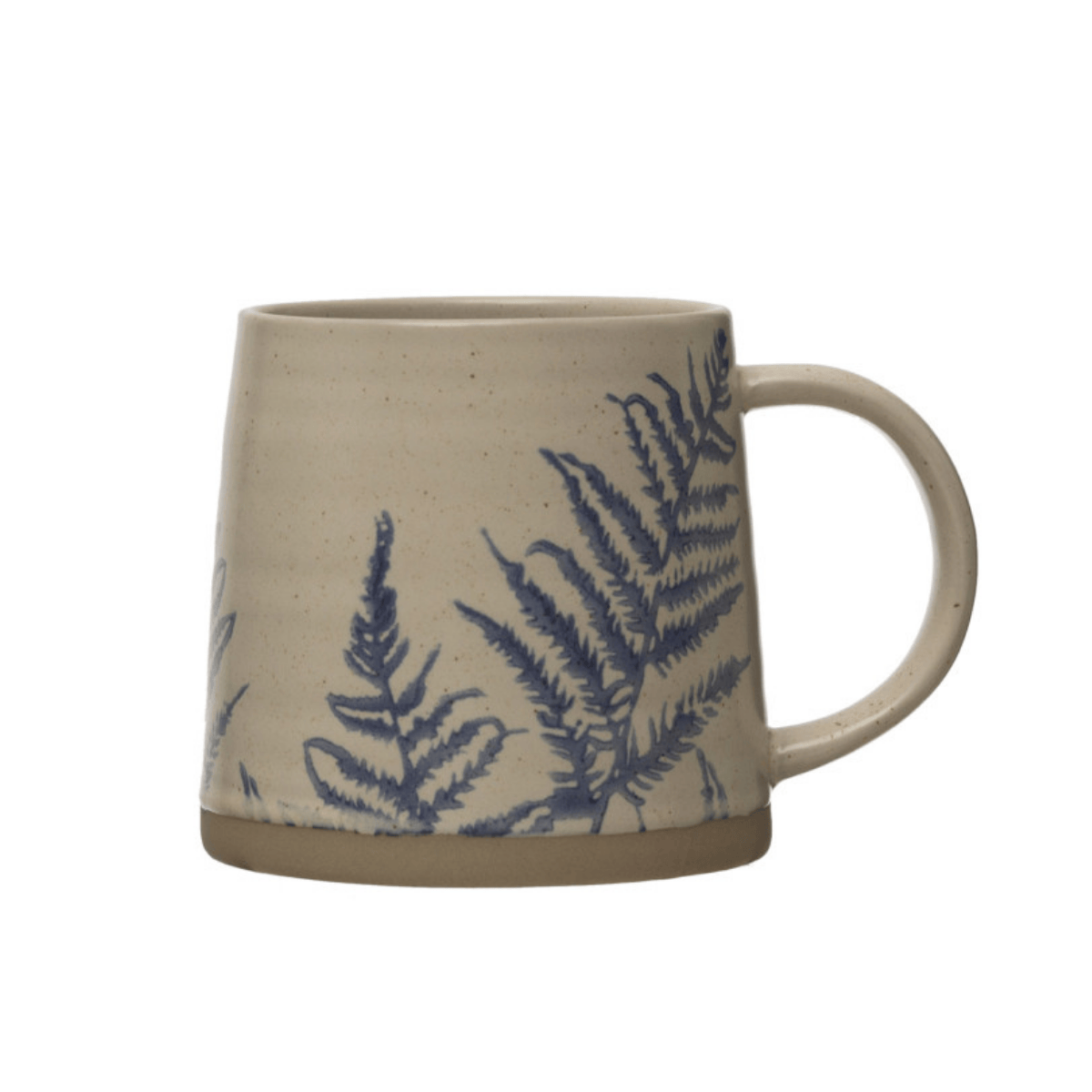 Creative Co-op Blue & White Hand-Stamped Stoneware Mug with Botanical Wax Relief Design, 4 Available Styles - Little Miss Muffin Children & Home