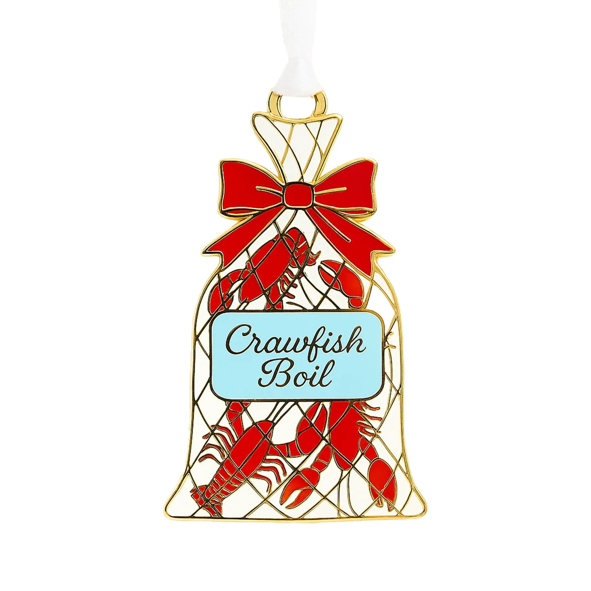 Crawfish boil enamel New Orleans ornament 
