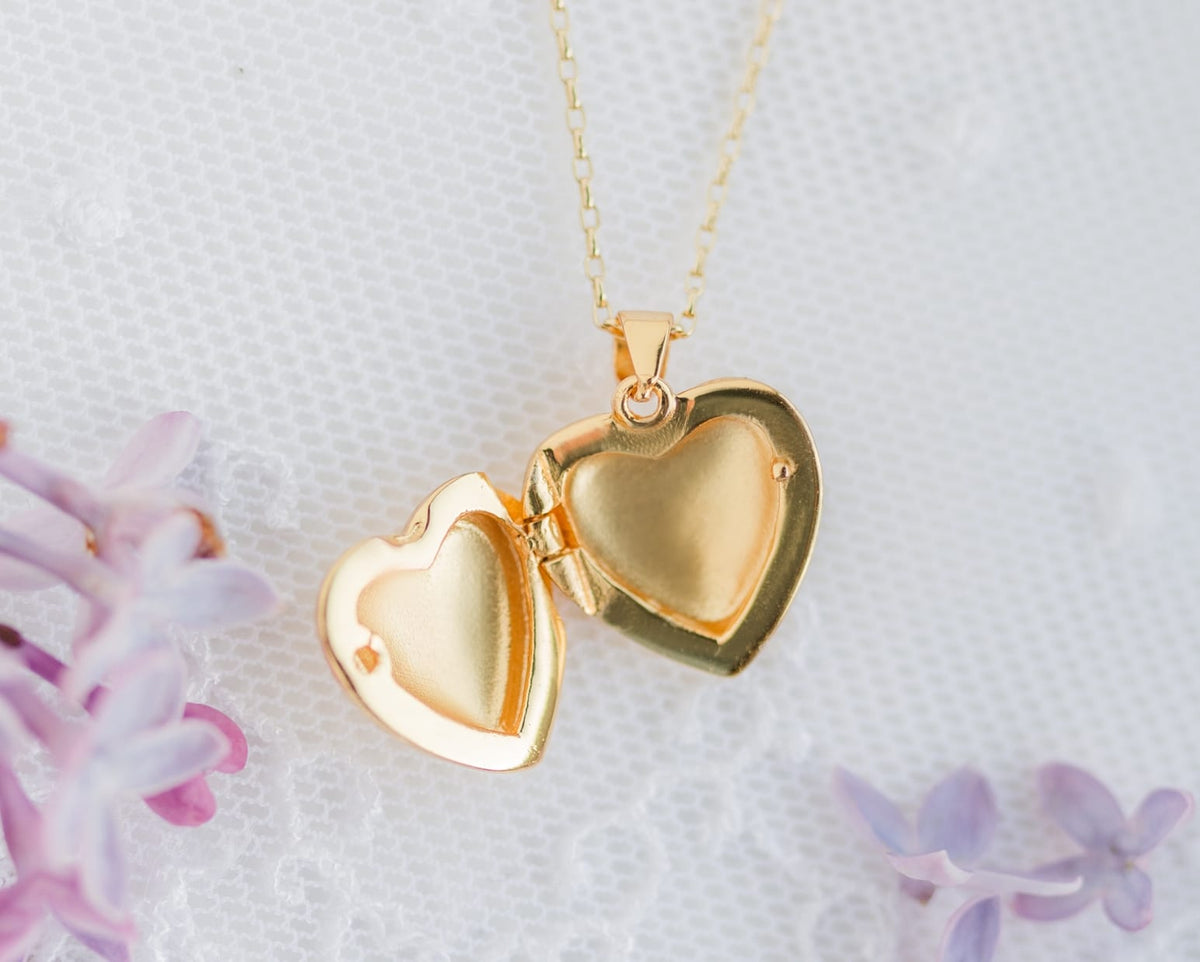 Cherished Moments Children’s 14k Gold-Plated Heart Locket 14" Necklace - Little Miss Muffin Children & Home