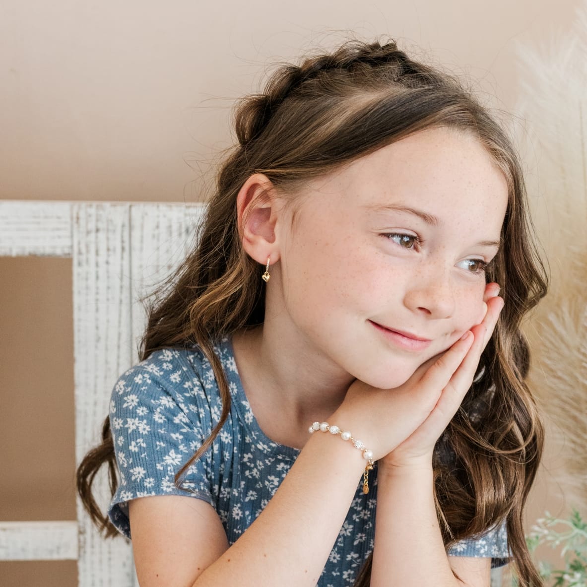 Cherished Moments Girls Heart Huggie Hoop Earrings in 14k Gold-Plated & Sterling Silver - Little Miss Muffin Children & Home