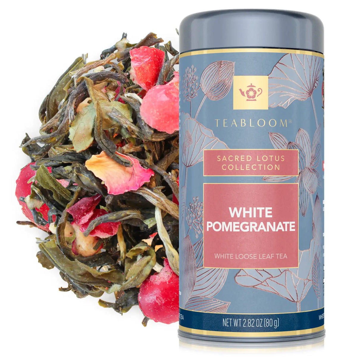 Teabloom White Pomegranate Loose Leaf Tea Canister - Little Miss Muffin Children & Home