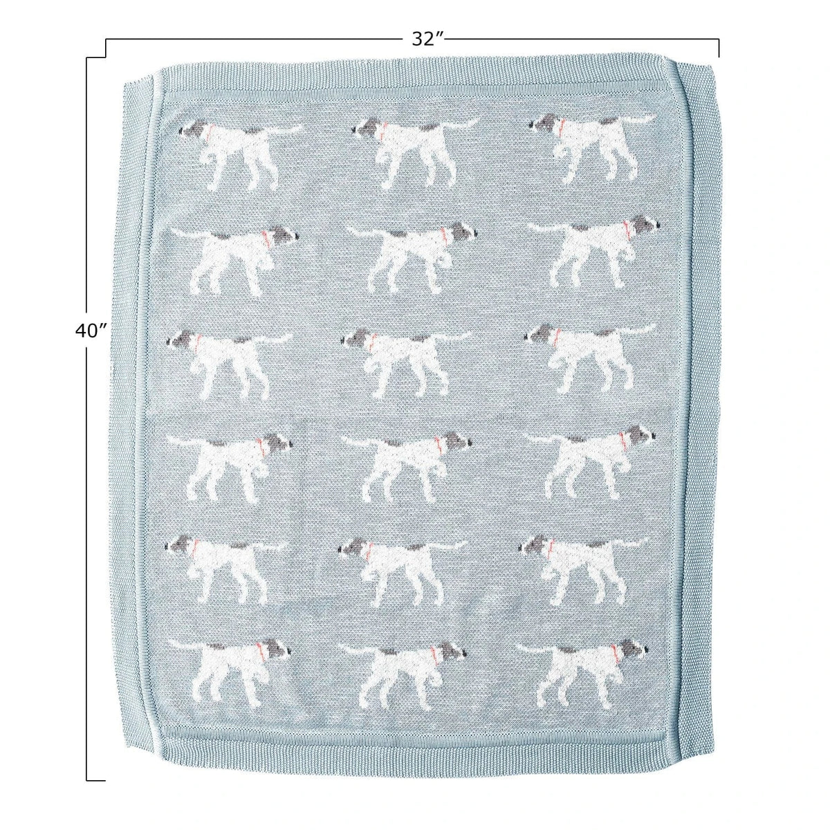 Creative Co-op Cotton Knit Baby Blanket with Pointer Dog - Little Miss Muffin Children & Home