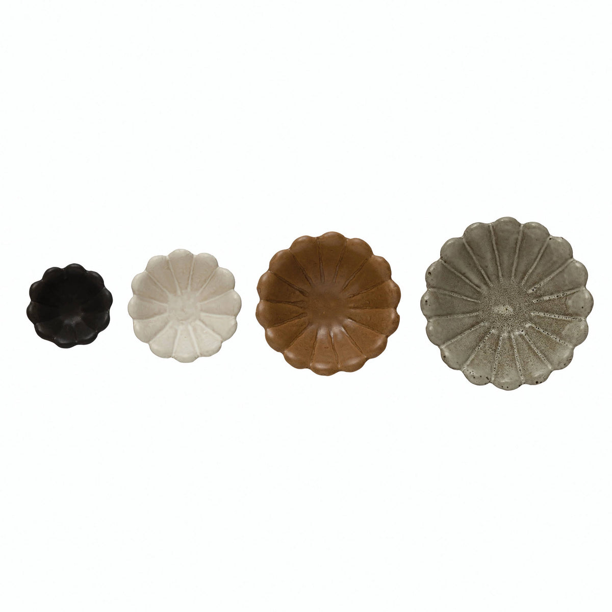 Creative Co-Op Creative Co-op Nesting Stoneware Flower Bowls, 4 Piece Set - Little Miss Muffin Children & Home